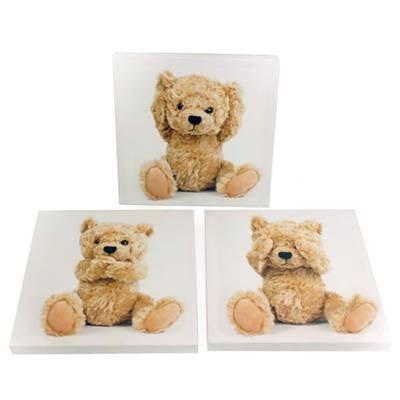 Set With 3 20X20 Teddy Bear Canvas - ukgiftstoreonline