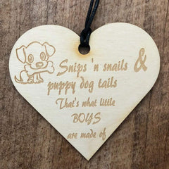 Snips and Snails Baby Boy Wooden Plaque Gift - ukgiftstoreonline