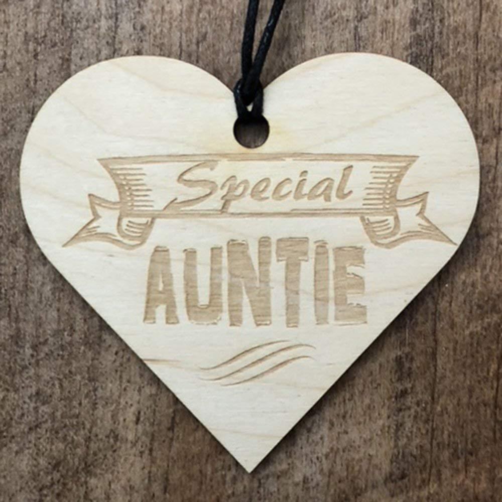 Special Auntie Wooden Heart Plaque Gift - ukgiftstoreonline