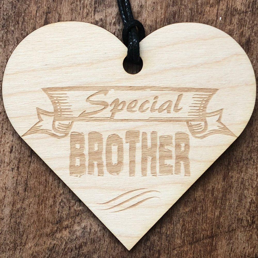 Special Brother Wooden Hanging Heart Plaque Gift - ukgiftstoreonline