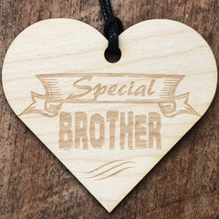 Special Brother Wooden Hanging Heart Plaque Gift - ukgiftstoreonline