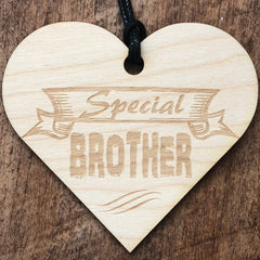 Special Brother Wooden Hanging Heart Plaque Gift - ukgiftstoreonline