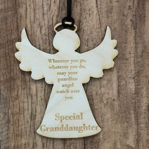 Special Granddaughter Guardian Angel Wooden Plaque Gift - ukgiftstoreonline
