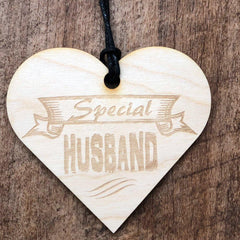 Special Husband Wooden Hanging Heart Plaque Gift - ukgiftstoreonline