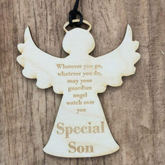 Special Son Guardian Angel Wooden Plaque Gift - ukgiftstoreonline