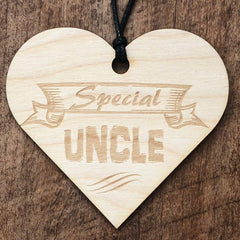 Special Uncle Wooden Hanging Heart Plaque Gift - ukgiftstoreonline