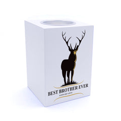 Personalised Best Brother Ever Stag Tea Light Holder