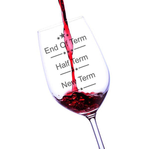 Teachers Gift End of Term Teacher's Wine Glass Red/White Gift Boxed - ukgiftstoreonline