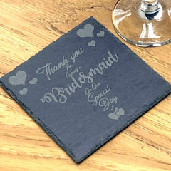 Thank you for being a bridesmaid on our special day slate coaster gift - ukgiftstoreonline