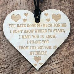 Thank You From The Bottom Of My Heart Wooden Plaque Gift - ukgiftstoreonline