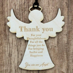 Thank You Guardian Angel Wooden Plaque Gift - ukgiftstoreonline