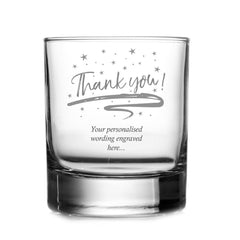 Thank You Sentiment Personalised Engraved Whisky Glass - ukgiftstoreonline