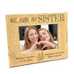Together Or Far Apart Sisters Wooden Photo Frame Gift - ukgiftstoreonline