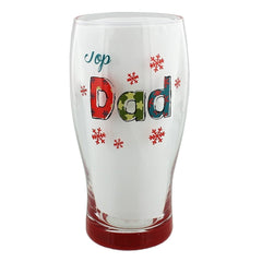 Top Dad Christmas Beer Glass Gift Boxed - ukgiftstoreonline