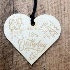 ukgiftstoreonline 18th Birthday Wooden Hanging Heart Wedding Plaque Gift - ukgiftstoreonline