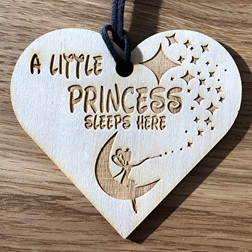 ukgiftstoreonline A Little Princess Sleeps Here Gift Engraved Wooden Plaque - ukgiftstoreonline