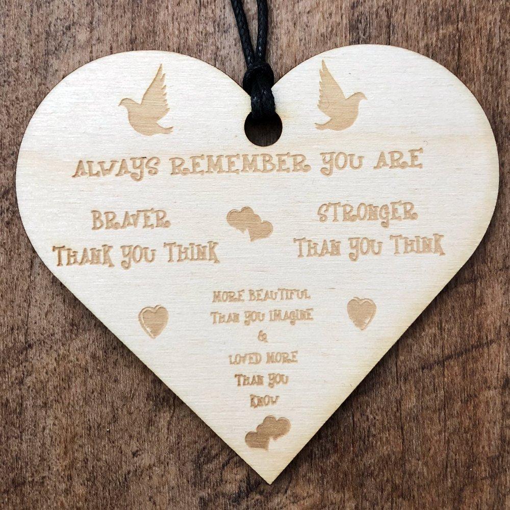 ukgiftstoreonline Always Remember You Are Loved Wooden Hanging Heart Plaque Gift - ukgiftstoreonline
