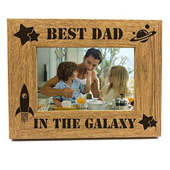 ukgiftstoreonline Best Dad In The Galaxy Wooden Photo Frame Gift - ukgiftstoreonline