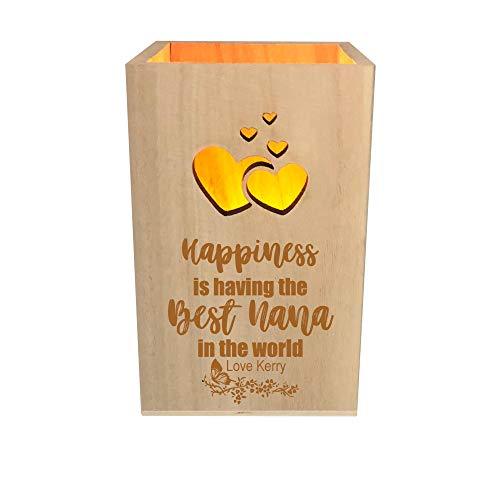 ukgiftstoreonline Best Nana Personalised Engraved Sentiment LED Tealight Holder Keepsake - ukgiftstoreonline