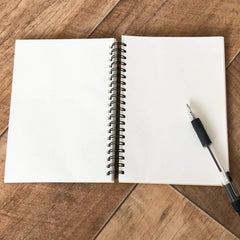 ukgiftstoreonline CUSTOM PERSONALISED INITIAL WOODEN NOTEBOOK - FLOWER PATTERN Personalised Notebook ukgiftstoreonline