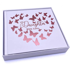 ukgiftstoreonline Daughter With Love Photo Album Keepsake Gift Butterfly Rose Gold Design - ukgiftstoreonline