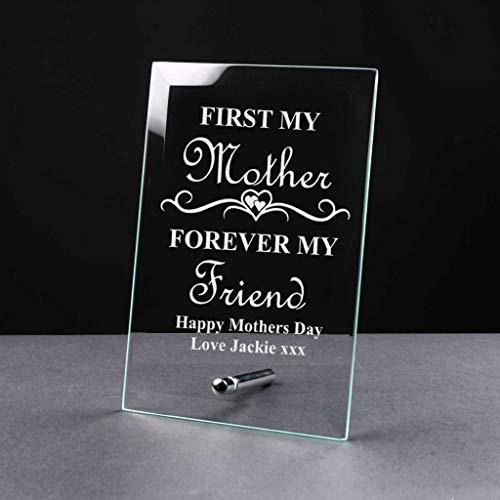 ukgiftstoreonline Gift For Mum Personalised Glass Plaque Gift First My Mother - ukgiftstoreonline