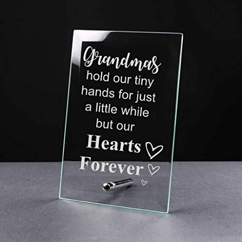 ukgiftstoreonline Grandma Gift Glass Plaque With Sentiment - ukgiftstoreonline