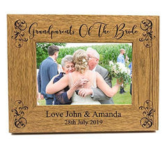 ukgiftstoreonline Grandparents Of The Bride Personalised Wooden Photo Frame Gift - ukgiftstoreonline