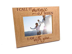 ukgiftstoreonline Love Themed I Call It Magic Engraved Wooden Photo Frame Gift - ukgiftstoreonline