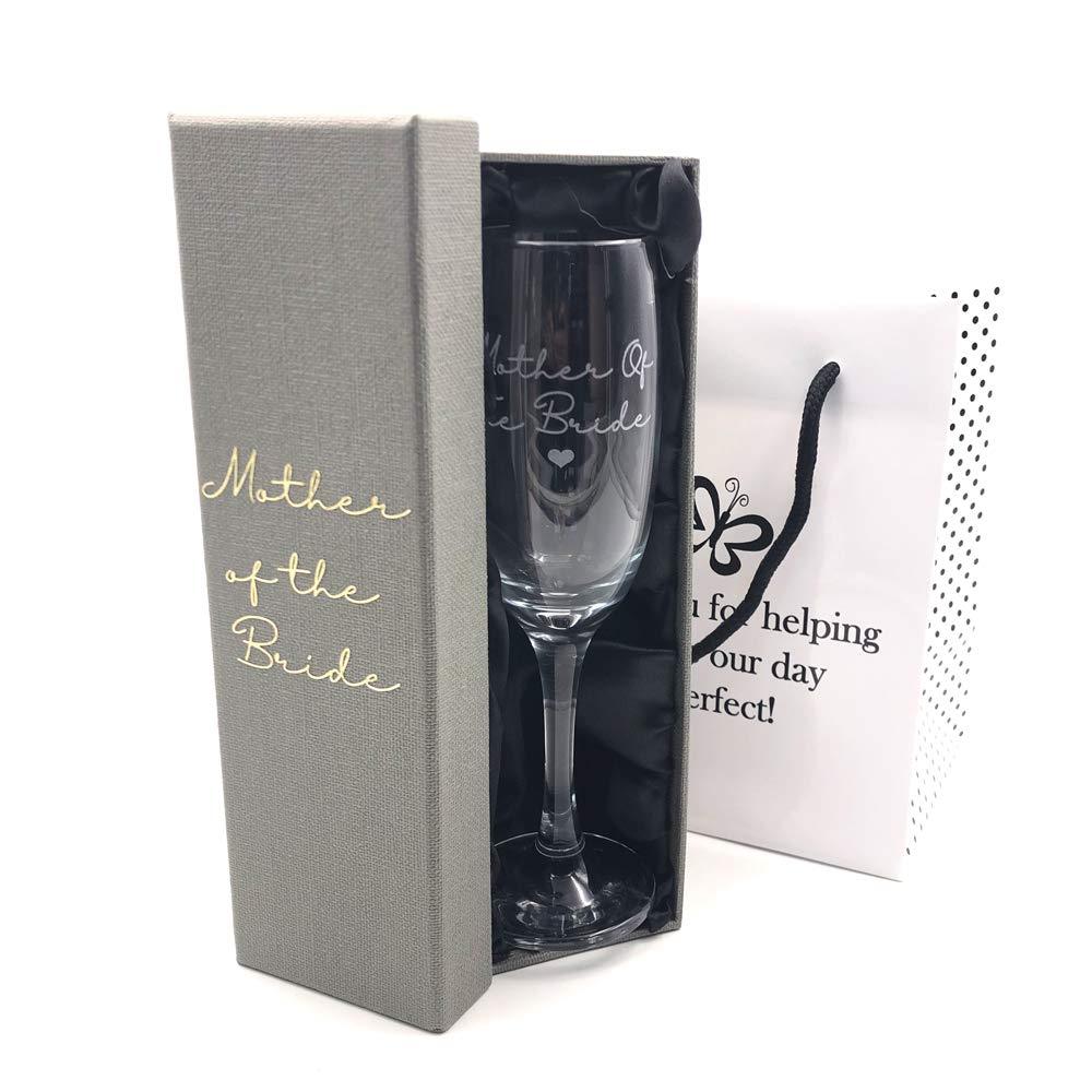 ukgiftstoreonline Mother Of The Bride Gift - Champagne Flute With Gift Box With Bag - ukgiftstoreonline