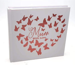 ukgiftstoreonline Mum With Love Photo Album Keepsake Gift Butterfly Rose Gold Design - ukgiftstoreonline