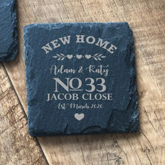 ukgiftstoreonline New Home Gift House Warming Personalised Slate Coaster - ukgiftstoreonline