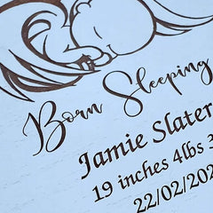 ukgiftstoreonline Personalised Baby Boy Born Sleeping Blue Keepsake Box - ukgiftstoreonline