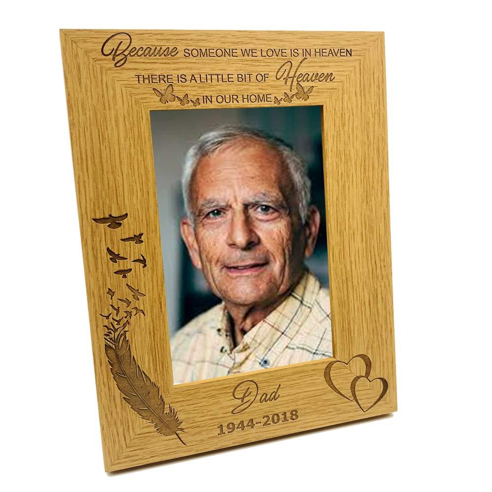 ukgiftstoreonline Personalised Because Someone We Love Is In Heaven Remembrance Photo Frame - ukgiftstoreonline