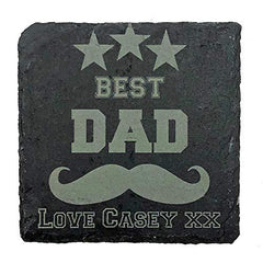 ukgiftstoreonline Personalised Best Dad Stone Slate Coaster Gift - ukgiftstoreonline