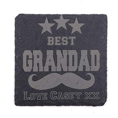 ukgiftstoreonline Personalised Best Grandad Stone Slate Coaster Gift - ukgiftstoreonline