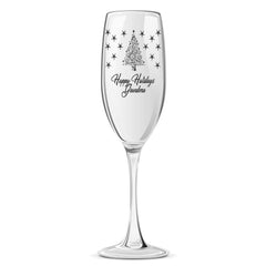 ukgiftstoreonline Personalised Christmas Themed Champagne Flute Prosecco Glass Gift - ukgiftstoreonline