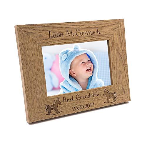 ukgiftstoreonline Personalised First Grandchild Wooden Photo Frame Gift - ukgiftstoreonline