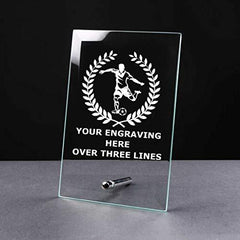 ukgiftstoreonline Personalised Football Award Trophy Achievement Glass Plaque Gift - ukgiftstoreonline