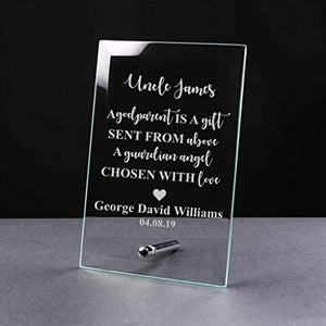 ukgiftstoreonline Personalised Godparent Thank you Glass Plaque Gift - ukgiftstoreonline