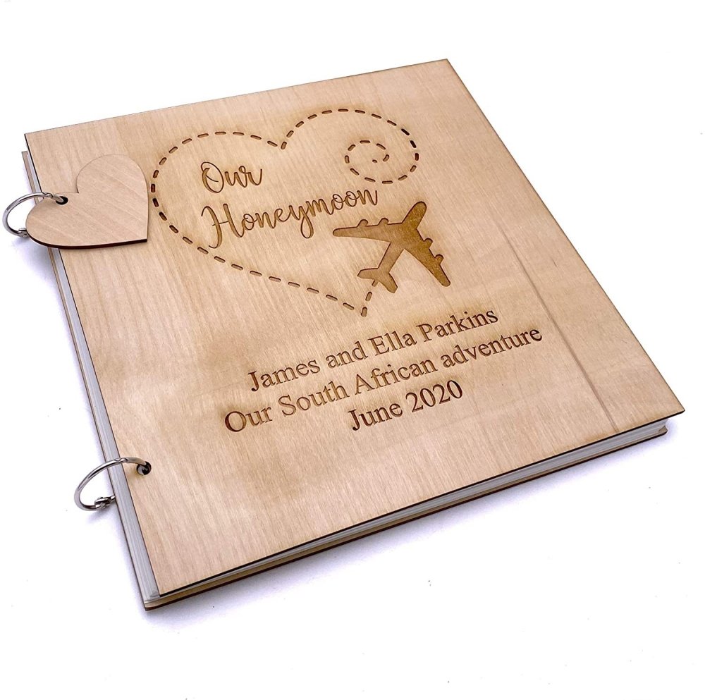 ukgiftstoreonline Personalised Honeymoon Memories Scrapbook Photo Album - ukgiftstoreonline