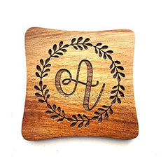 ukgiftstoreonline Personalised Monogram Wood Coaster Gift - ukgiftstoreonline