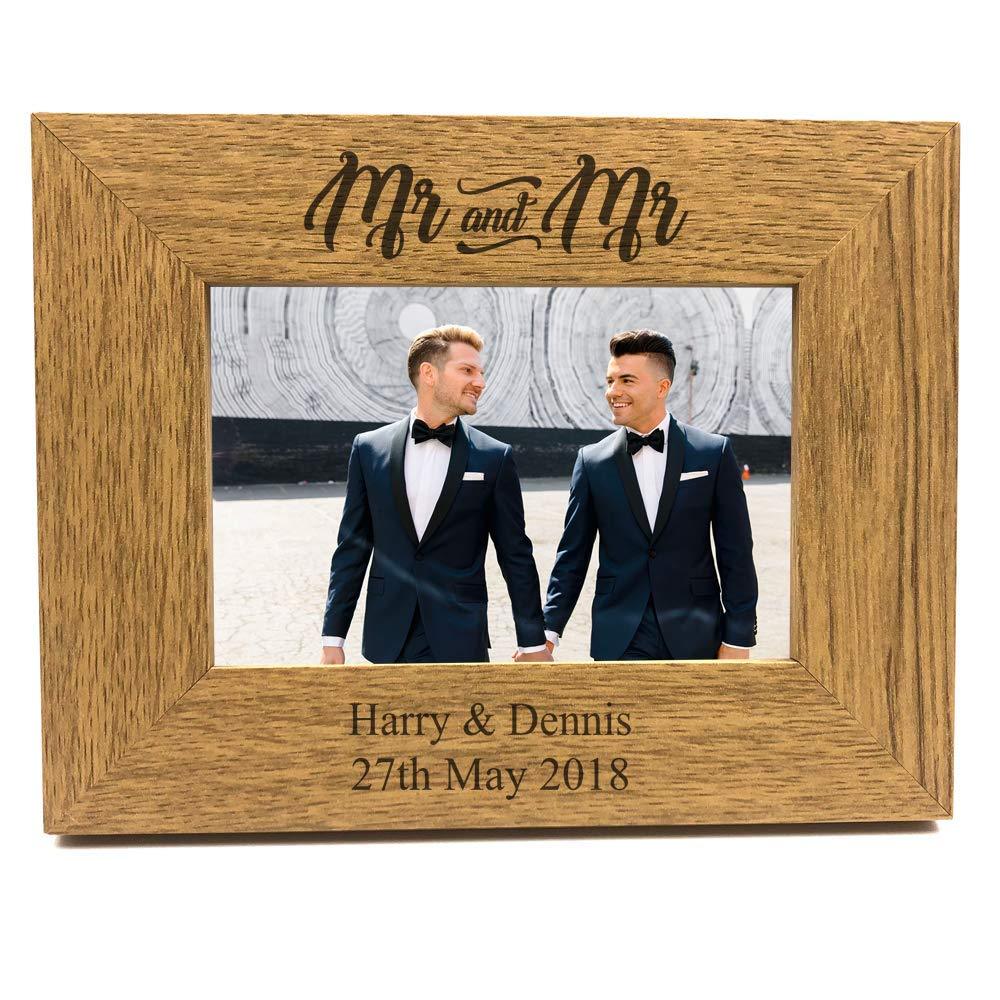 ukgiftstoreonline Personalised Mr and Mr Wedding Photo Frame Landscape - ukgiftstoreonline