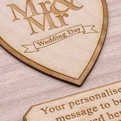 ukgiftstoreonline Personalised Mr and Mr Wooden Keepsake Memory Wedding Gift Box - ukgiftstoreonline