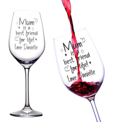 ukgiftstoreonline Personalised Mum Best Friend Wine Glass Novelty Gift - ukgiftstoreonline