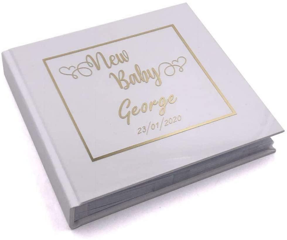ukgiftstoreonline Personalised New Baby Photo Album Heart Design Boxed - ukgiftstoreonline