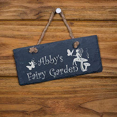 ukgiftstoreonline Personalised Slate Fairy Garden Shed Sign Plaque Gift - ukgiftstoreonline