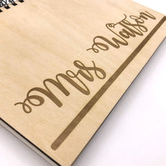 ukgiftstoreonline Personalised Teacher Gift Notebook With Wooden Cover Engraved - ukgiftstoreonline