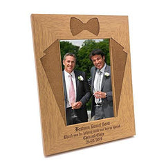 ukgiftstoreonline Personalised Tuxedo Design Best Man Wooden Photo Frame Gift - ukgiftstoreonline