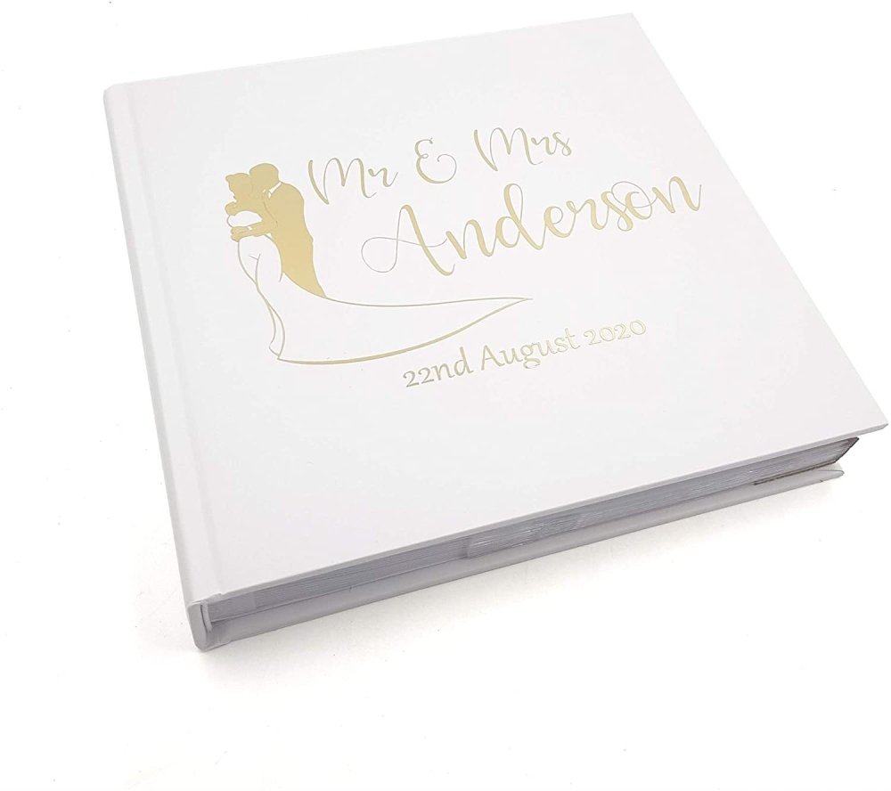 ukgiftstoreonline Personalised Wedding Photo Album Keepsake Gift Boxed Gold Finish - ukgiftstoreonline